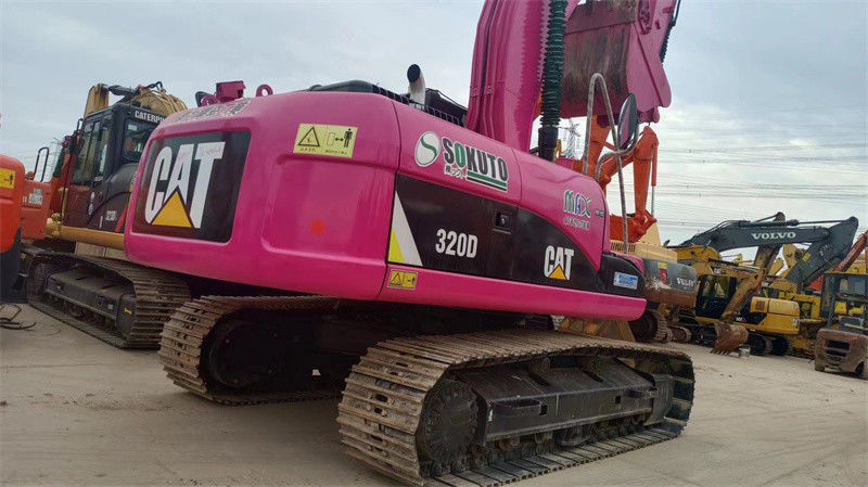 Crawler Digunakan CAT 320D Excavator Mesin Pemindah Bumi Pink Caterpillar 320 320C 320D