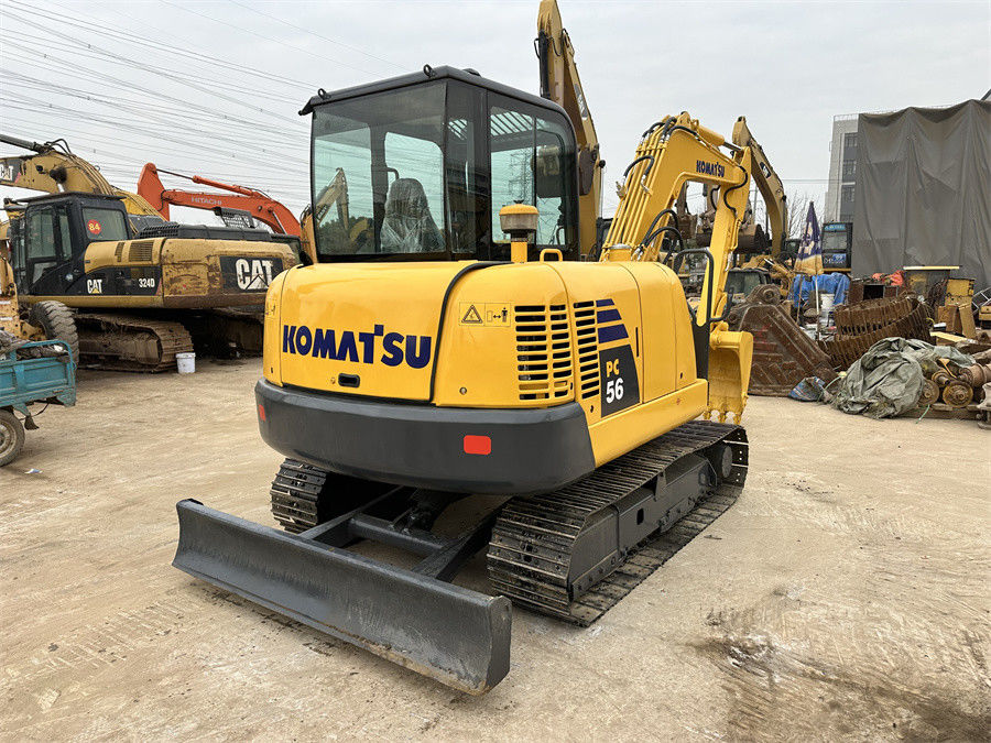 Komatsu PC56 Jepang kecil Digunakan Penggali Hidraulik Ukuran Mini Berat 5 Ton Dengan Bilah