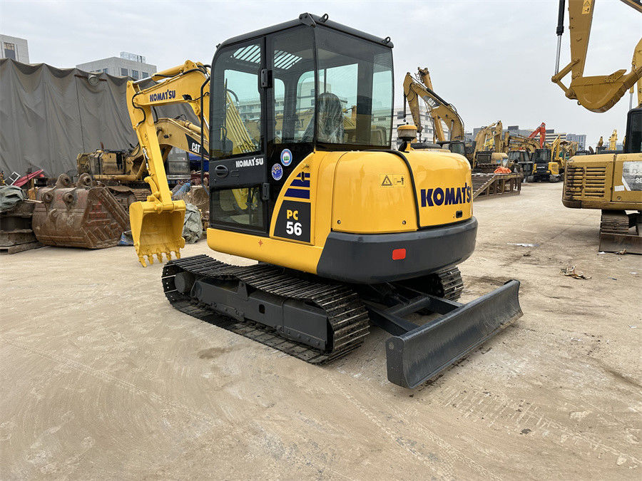 Komatsu PC56 Jepang kecil Digunakan Penggali Hidraulik Ukuran Mini Berat 5 Ton Dengan Bilah