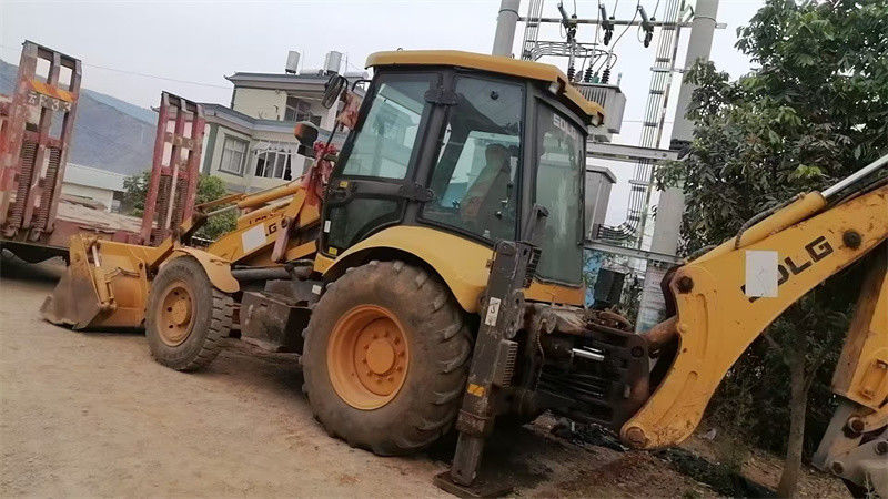 Asal Used SDLG B877 Backhoe Loader dengan ember split Second Hand SDLG Wheel Backhoe Loader