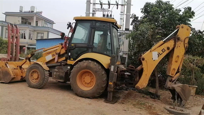 Asal Used SDLG B877 Backhoe Loader dengan ember split Second Hand SDLG Wheel Backhoe Loader