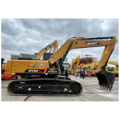 21 Ton Digunakan Hydraulic Excavator SANY 215C Kinerja yang sangat baik Warna cokelat